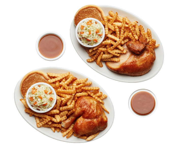 Duo cuisse de poulet et poitrine de poulet avec sauce
